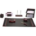 Workstation Rosewood & Leather 10-Piece Desk Set, 10PK TH264276